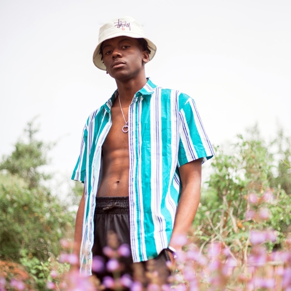 Retro Stripe Printed Short Sleeve Shirt - Picture 4 of 6